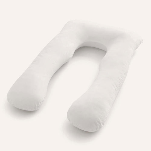 Comforth Pillow U-formet helkropspude i hvidt bomuldsbetræk, 160 x 100 cm