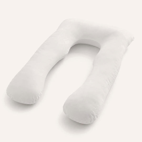 Comforth Pillow U-formet helkropspude i hvidt bomuldsbetræk, 160 x 100 cm